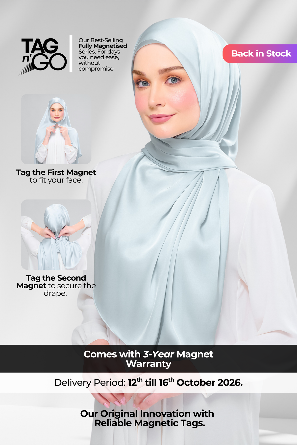 Instant Tag n' Go Shawl | Satin Silk in Caribbean Mint