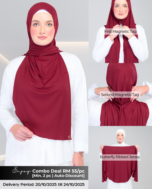 Instant Tag n' Go Butterfly | Ribbed Jersey in  Crimson