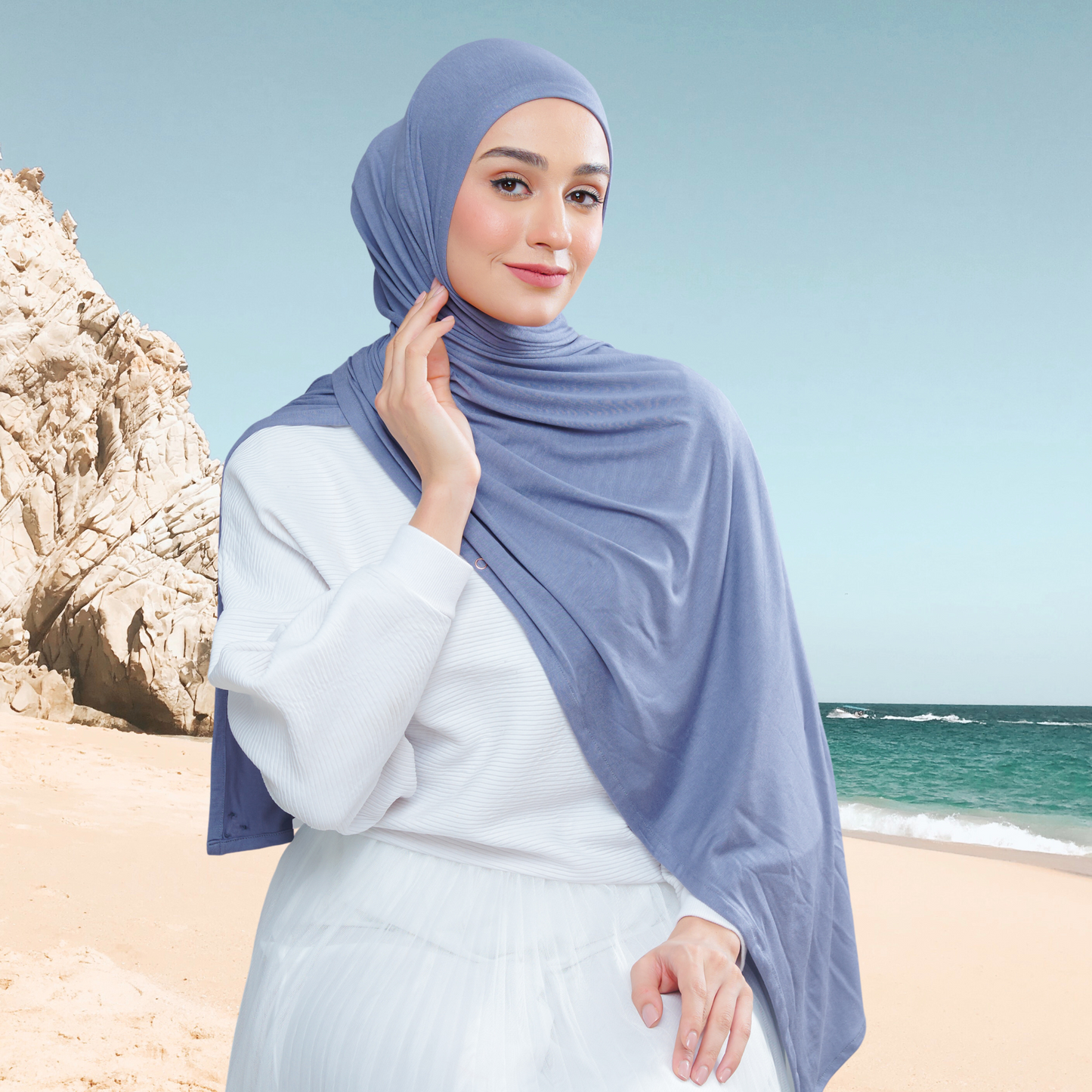 Lazy Shawl in Dusty Blue