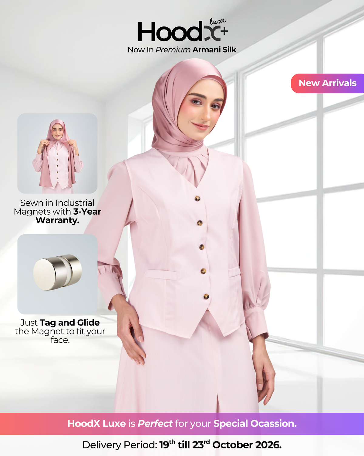 HoodX⁺Plus Luxe in Dahlia Pink