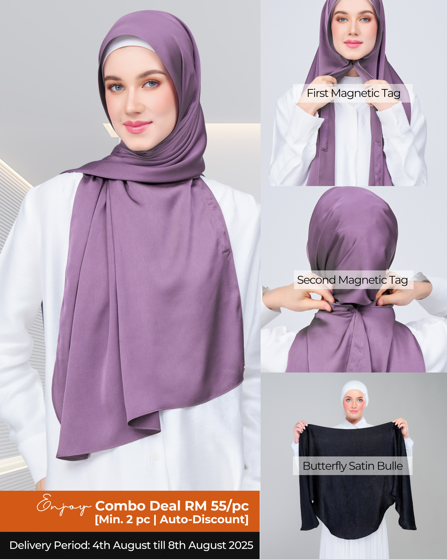 Instant Tag n' Go Butterfly | Satin Bulle in Dark Orchid