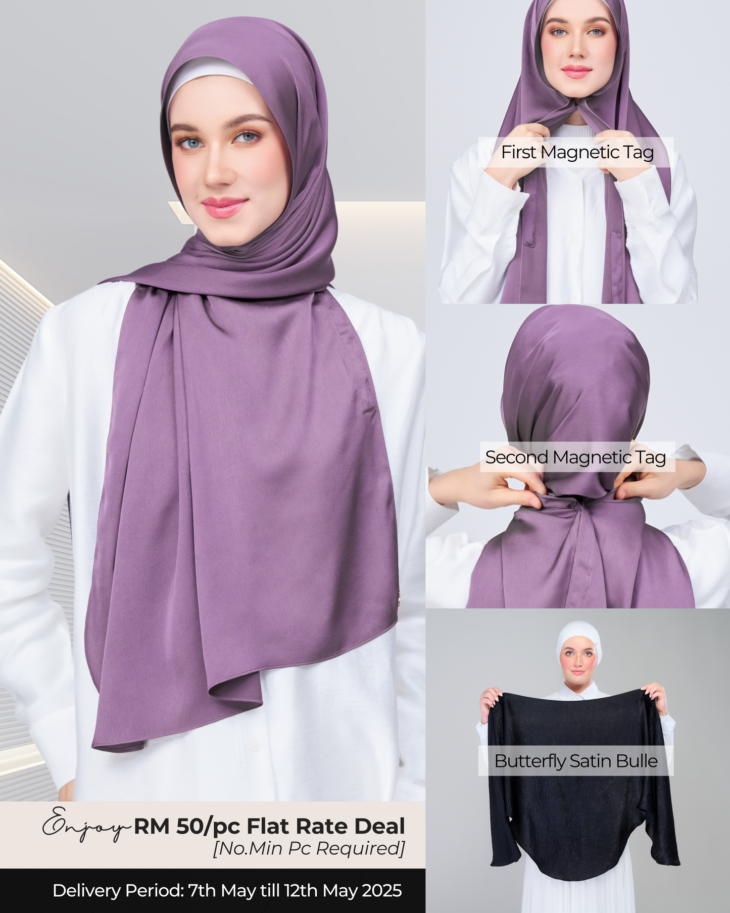 Instant Tag n' Go Butterfly | Satin Bulle in Dark Orchid