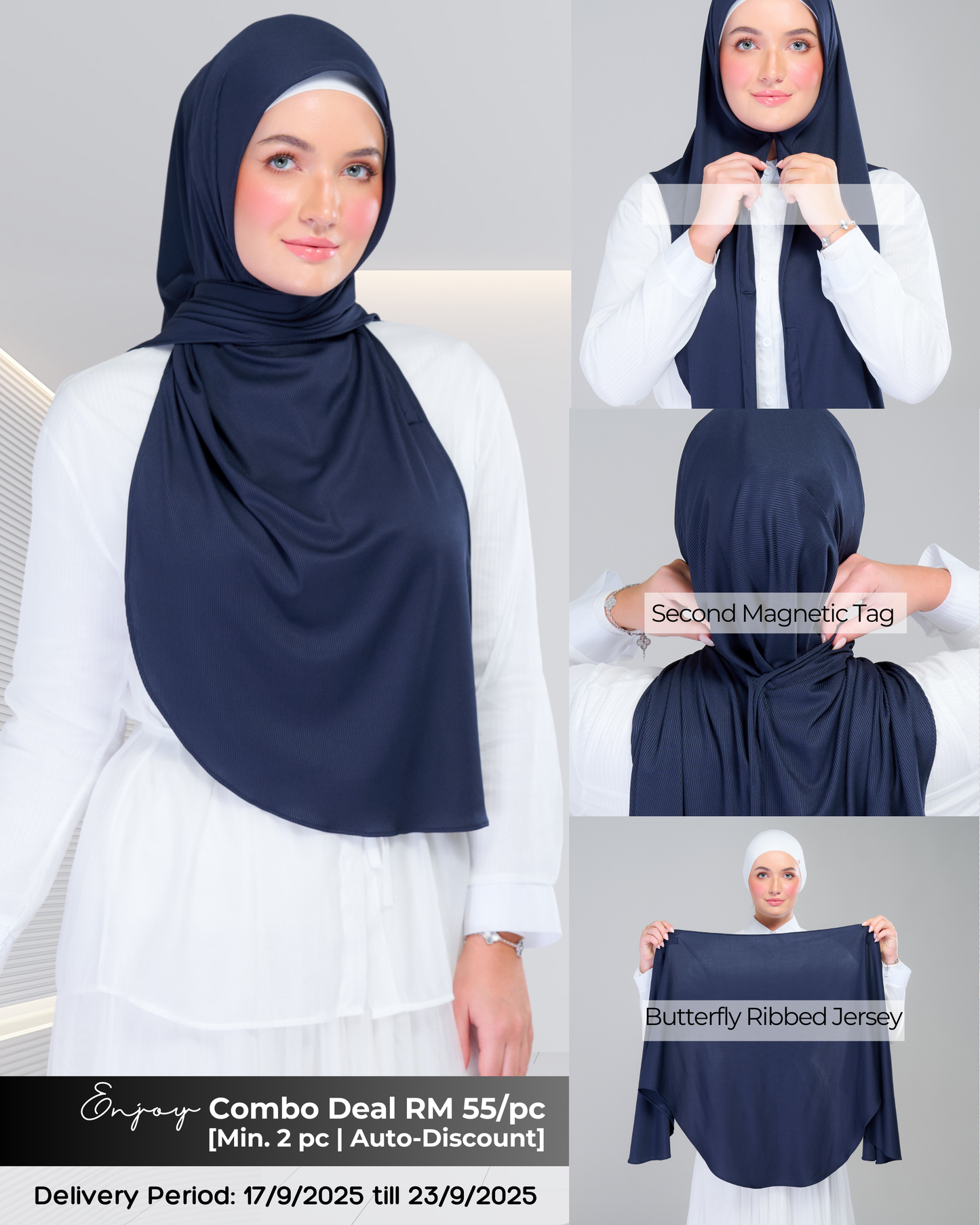 Instant Tag n' Go Butterfly | Ribbed Jersey in Deep Blue