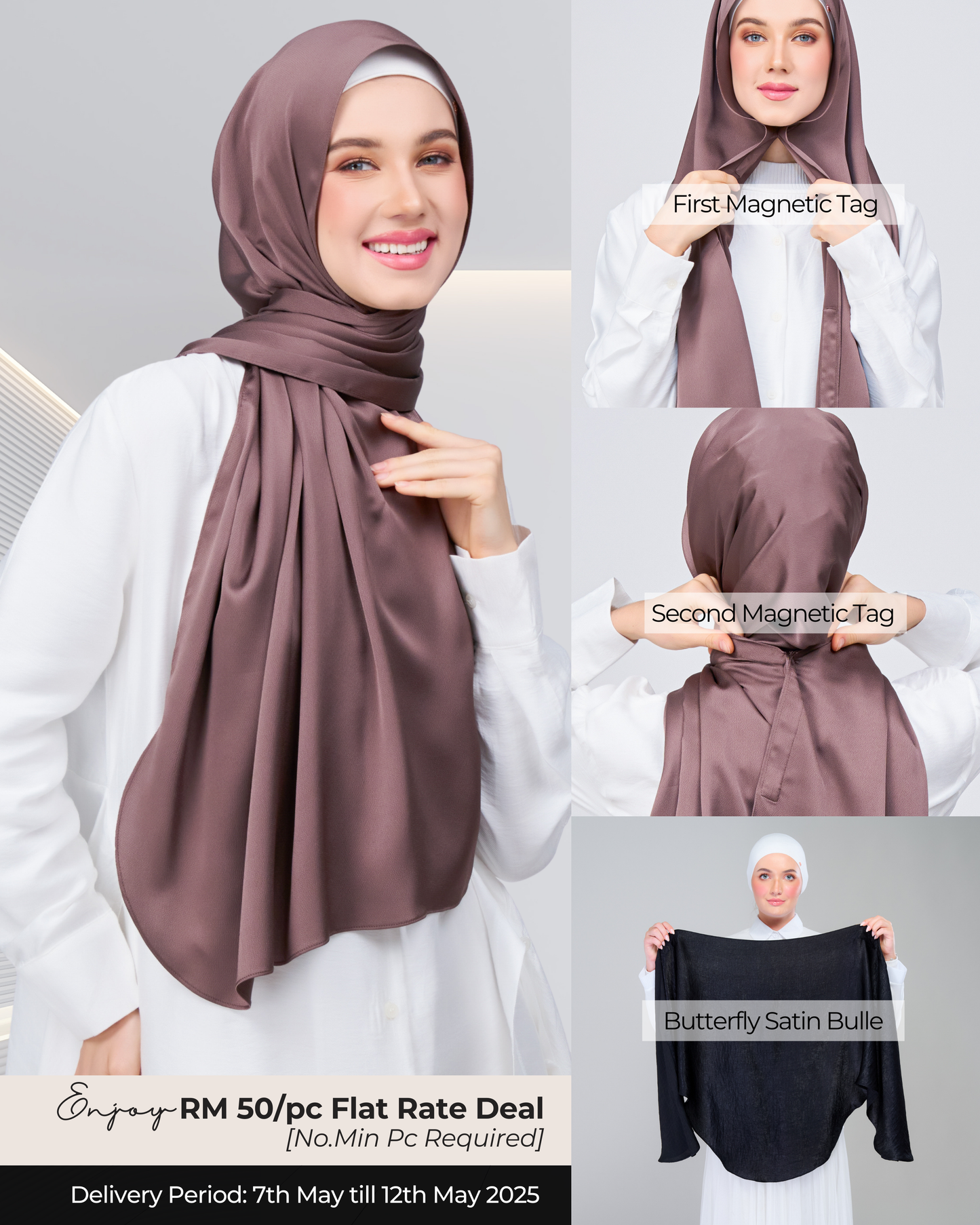 Instant Tag n' Go Butterfly | Satin Bulle in Deep Brown
