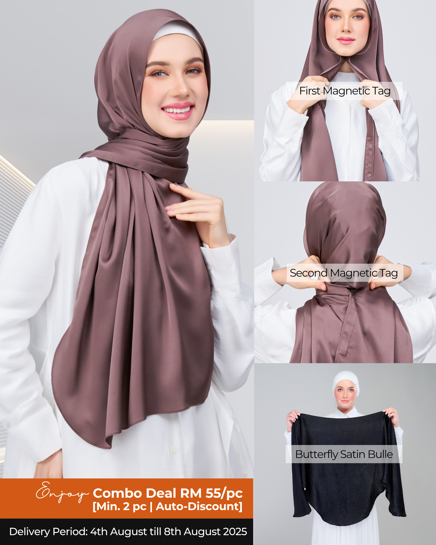 Instant Tag n' Go Butterfly | Satin Bulle in Deep Brown
