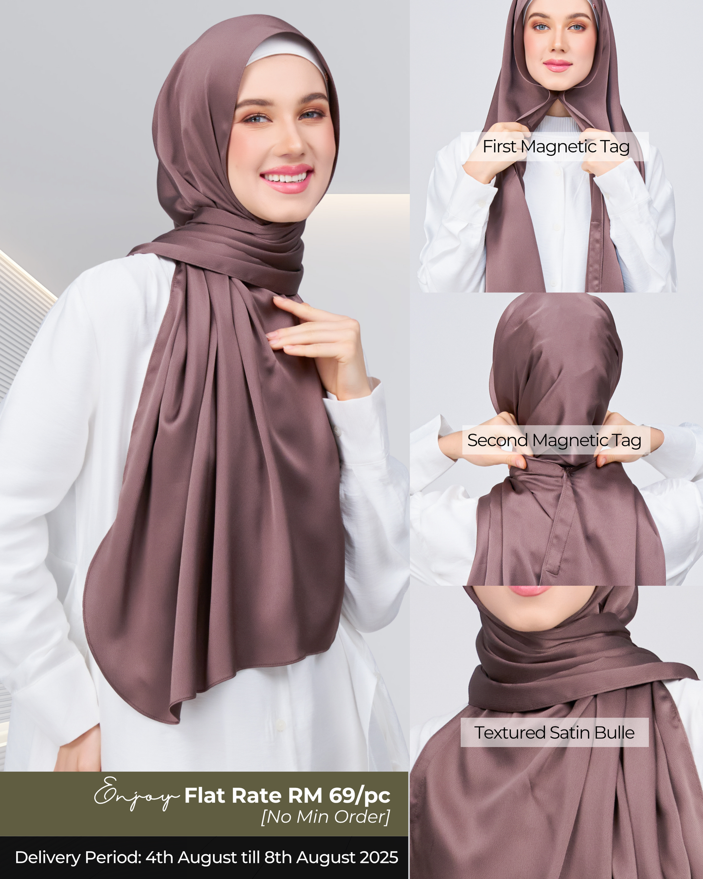Instant Tag n' Go Shawl | Satin Bulle in Deep Brown