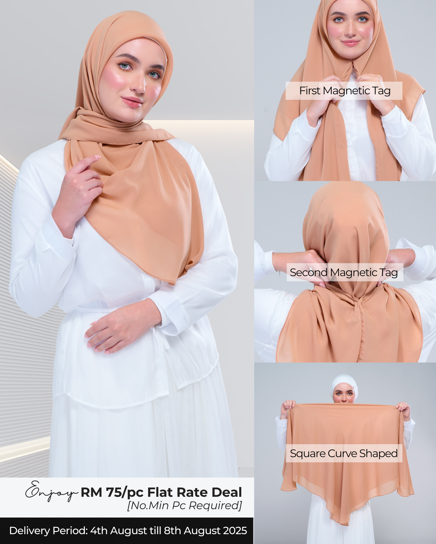 Instant Square Tag & Go l Cotton Voile in Deep Cantaloupe