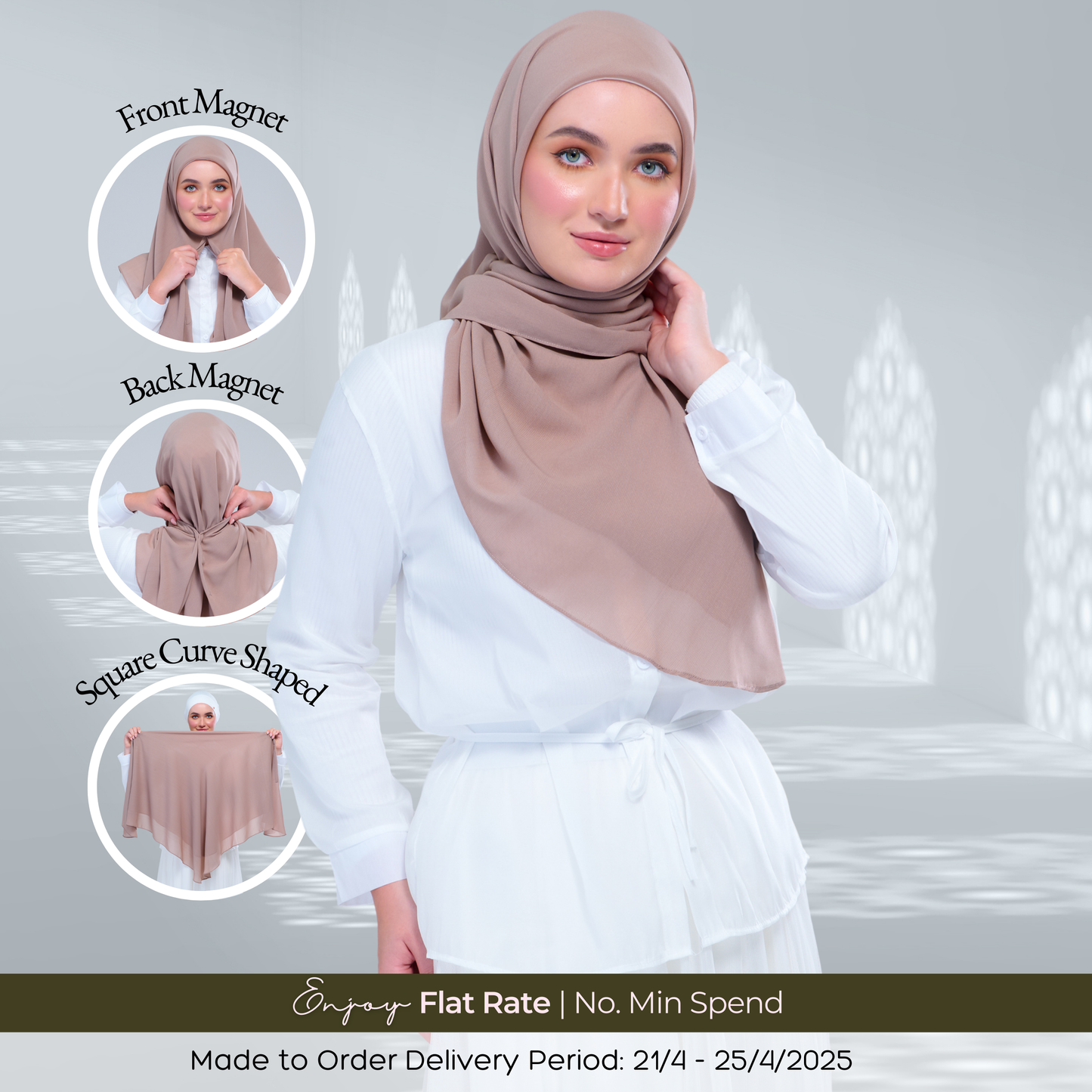 Instant Square Tag & Go l Cotton Voile in Deep Chai