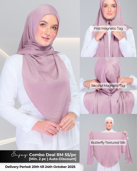 Instant Tag n' Go Butterfly | Textured Silk in Deep Rose