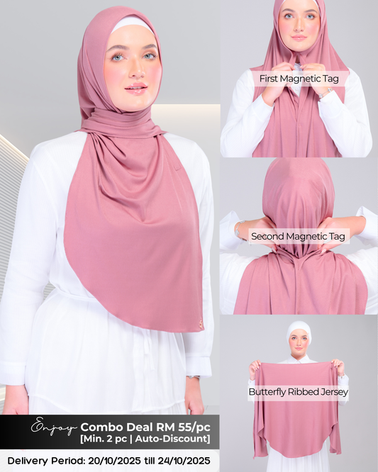 Instant Tag n' Go Butterfly | Ribbed Jersey in Dusty Berry