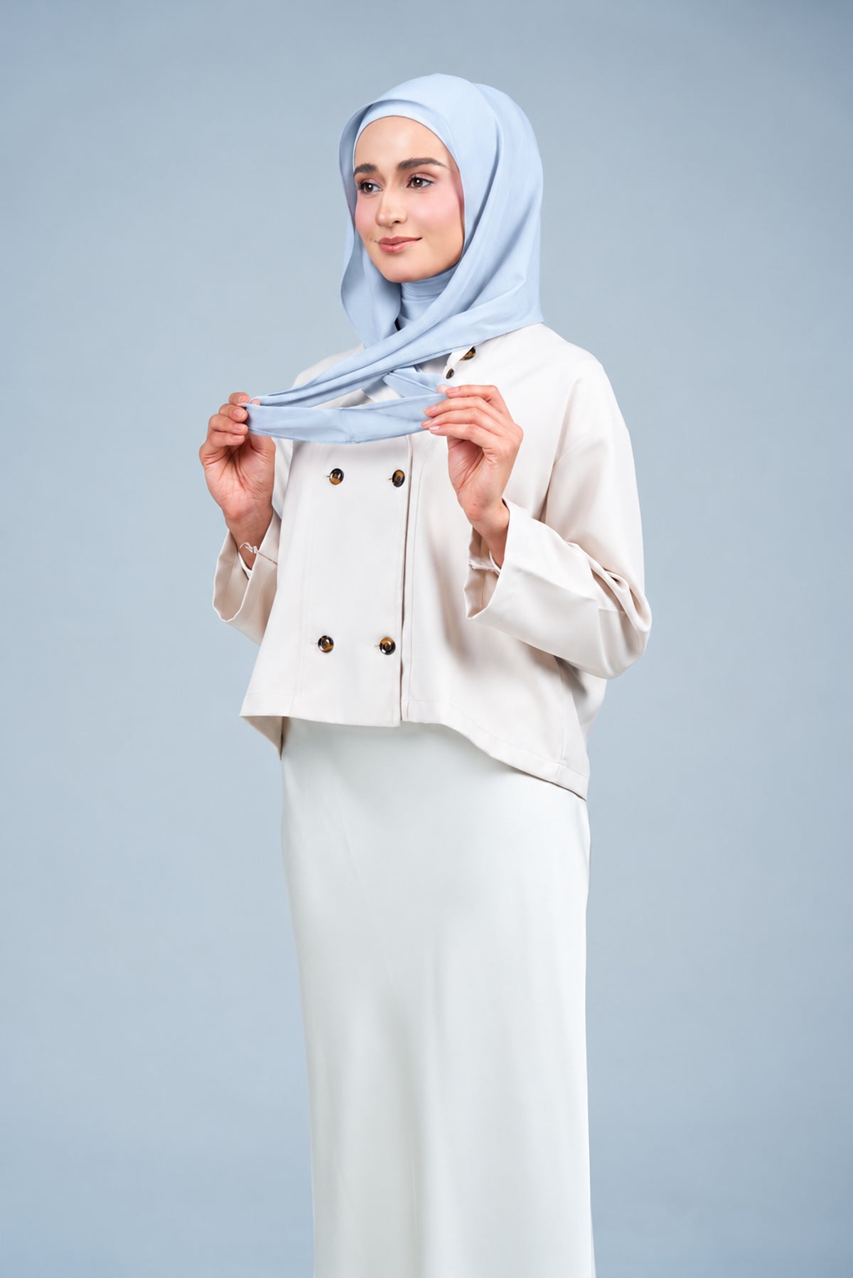 HoodXpress | Cotton Linen in Dusty Blue