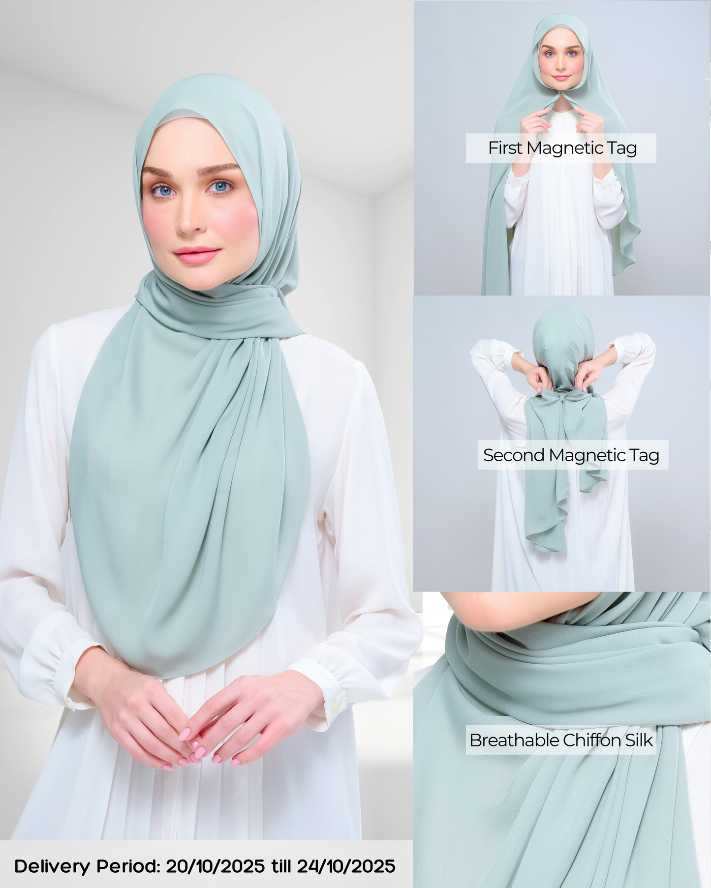 Instant Tag n' Go Shawl l Chiffon Silk 1.0 in Earl Grey