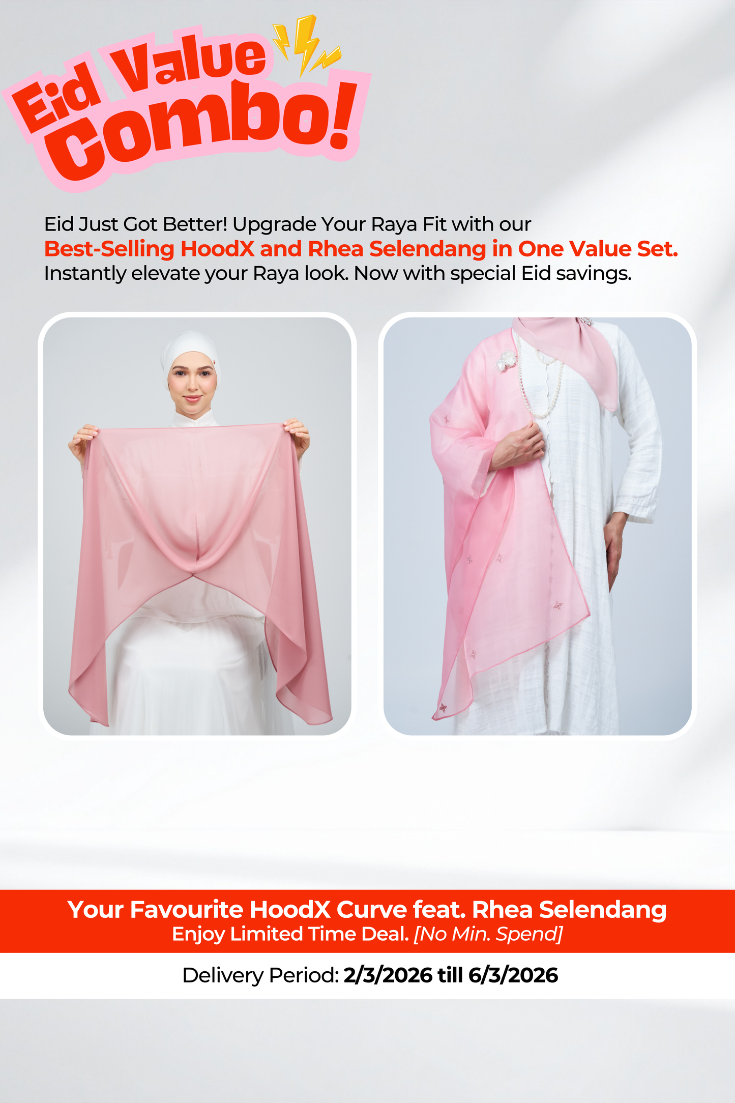 HX Curve x Rhea Selendang in Dusty Pink