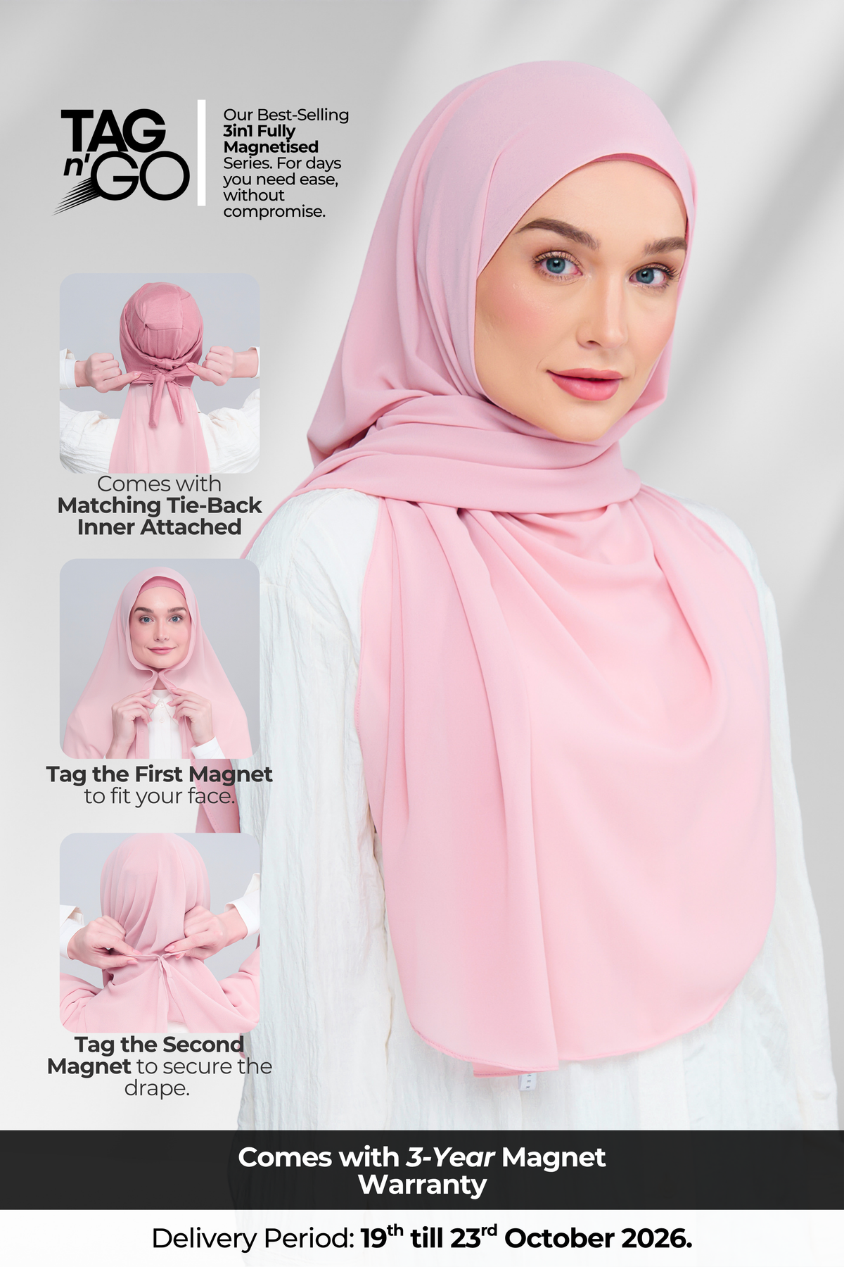 3IN1 Instant Faith Tag n' Go in Dusty Pink