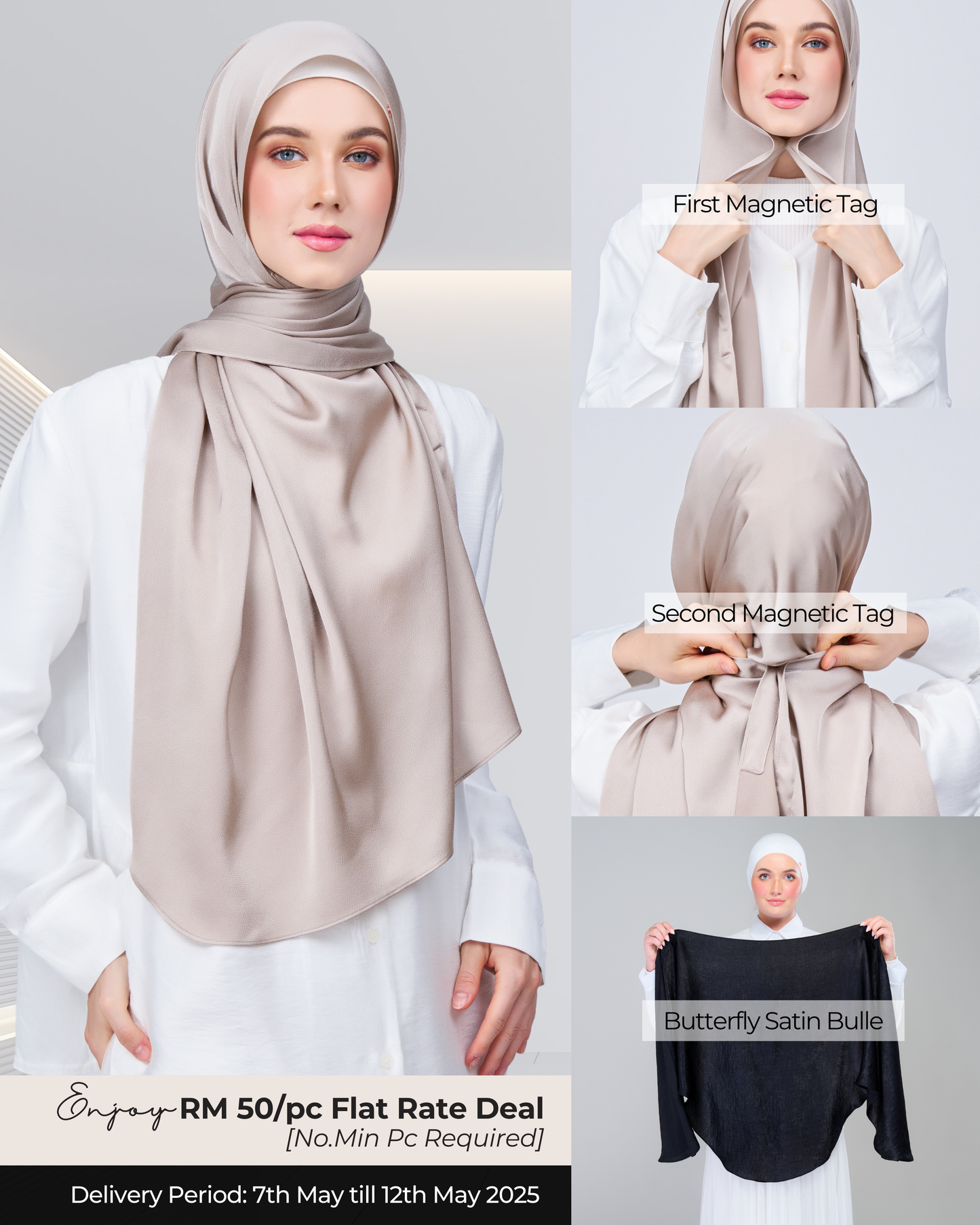 Instant Tag n' Go Butterfly | Satin Bulle in Elegant Taupe