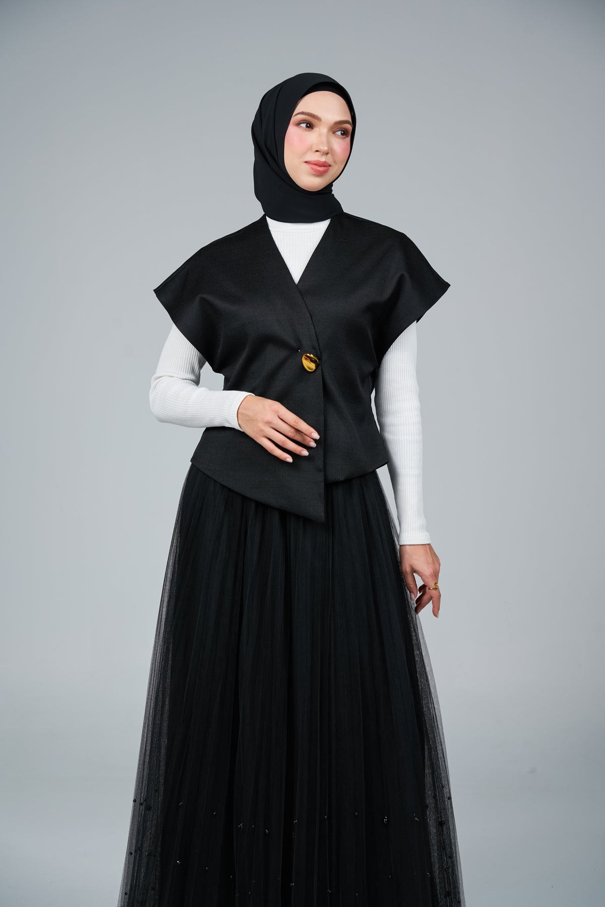 FlowX | Pearl Chiffon in Black