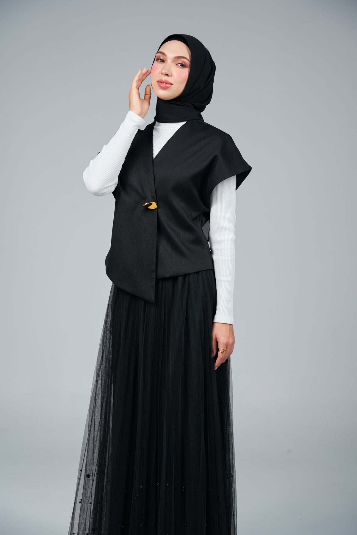FlowX | Pearl Chiffon in Black