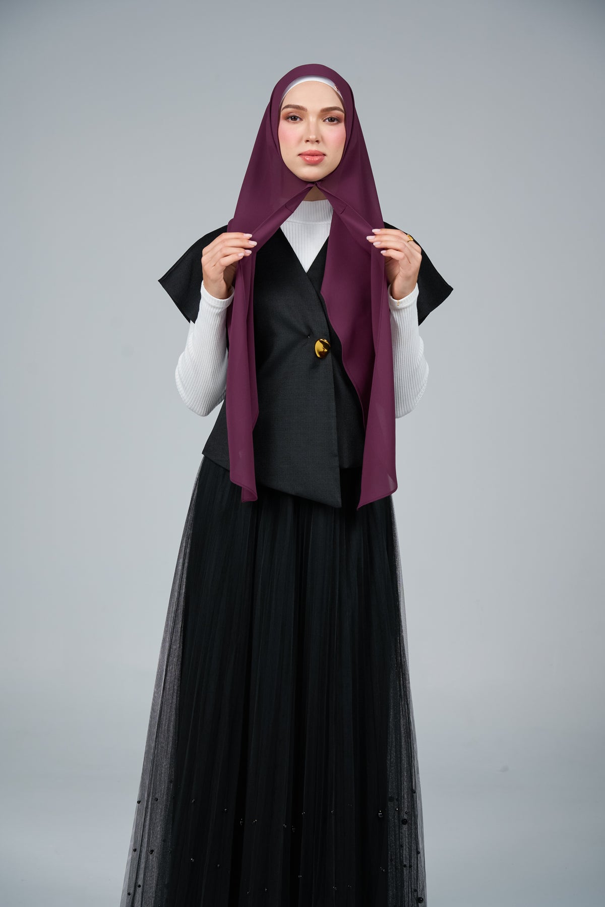FlowX | Pearl Chiffon in Deep Burgundy