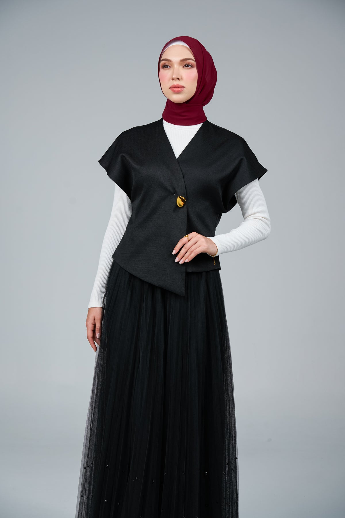 FlowX | Pearl Chiffon in Deep Rouge