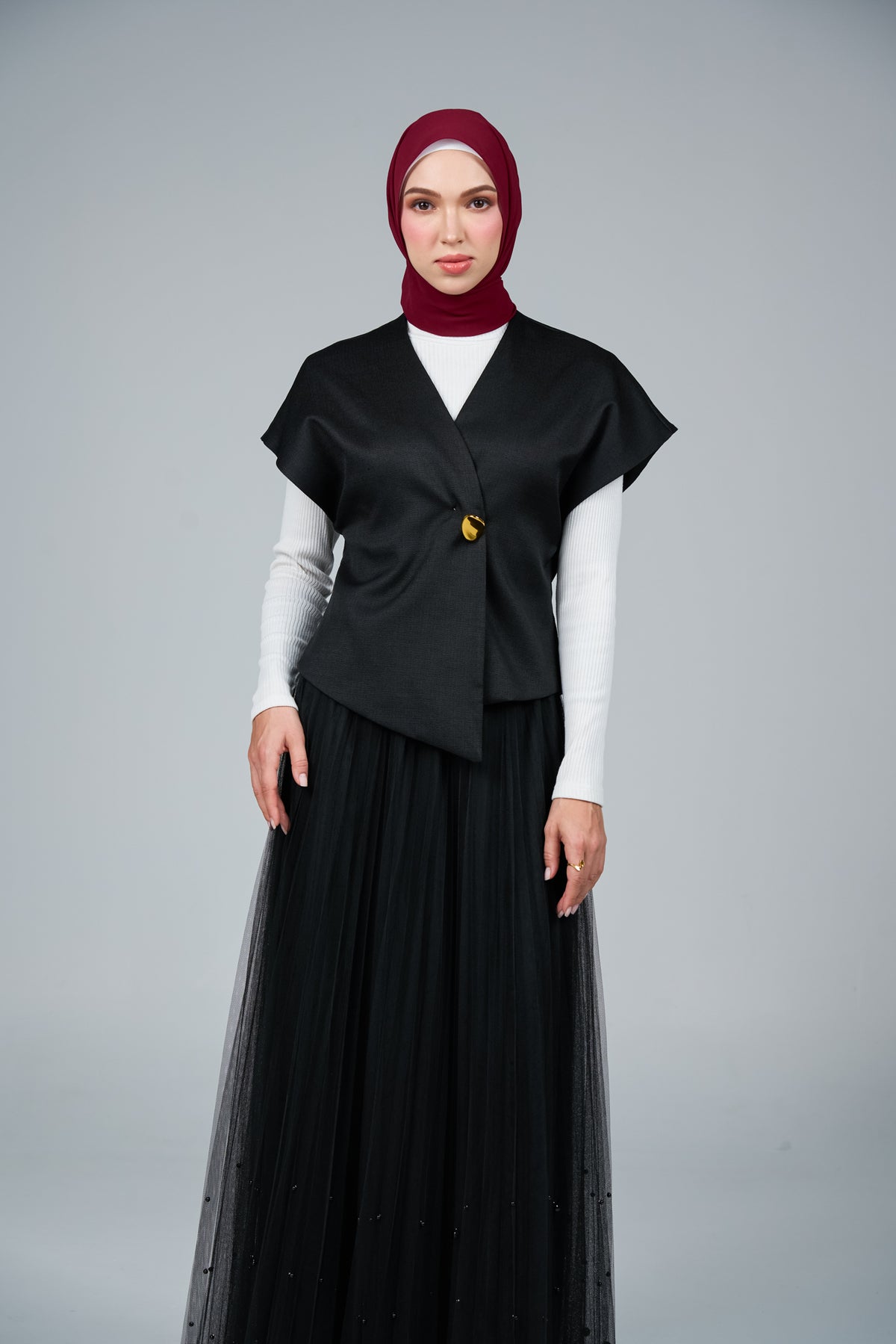 FlowX | Pearl Chiffon in Deep Rouge
