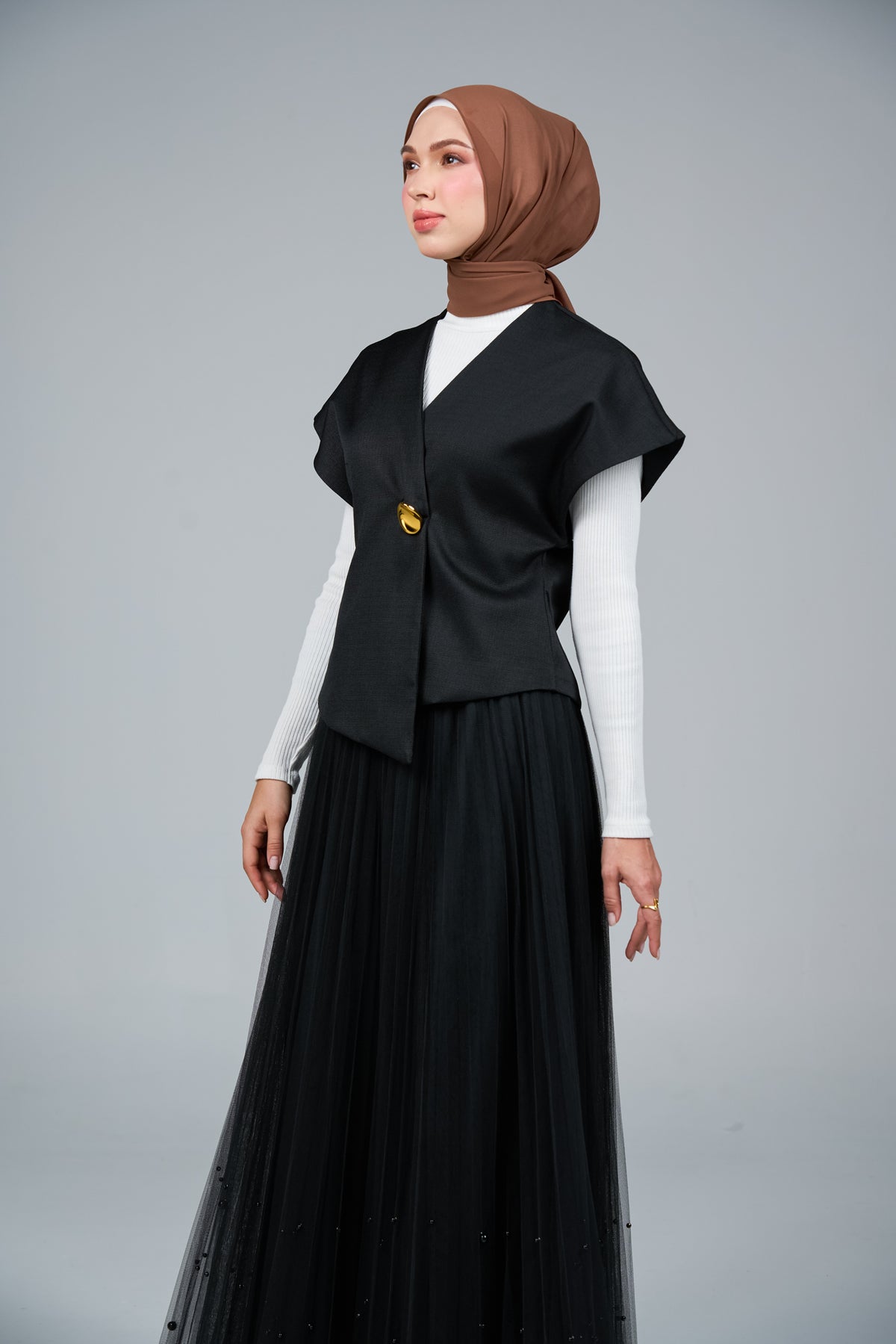 FlowX | Pearl Chiffon in Rich Brown