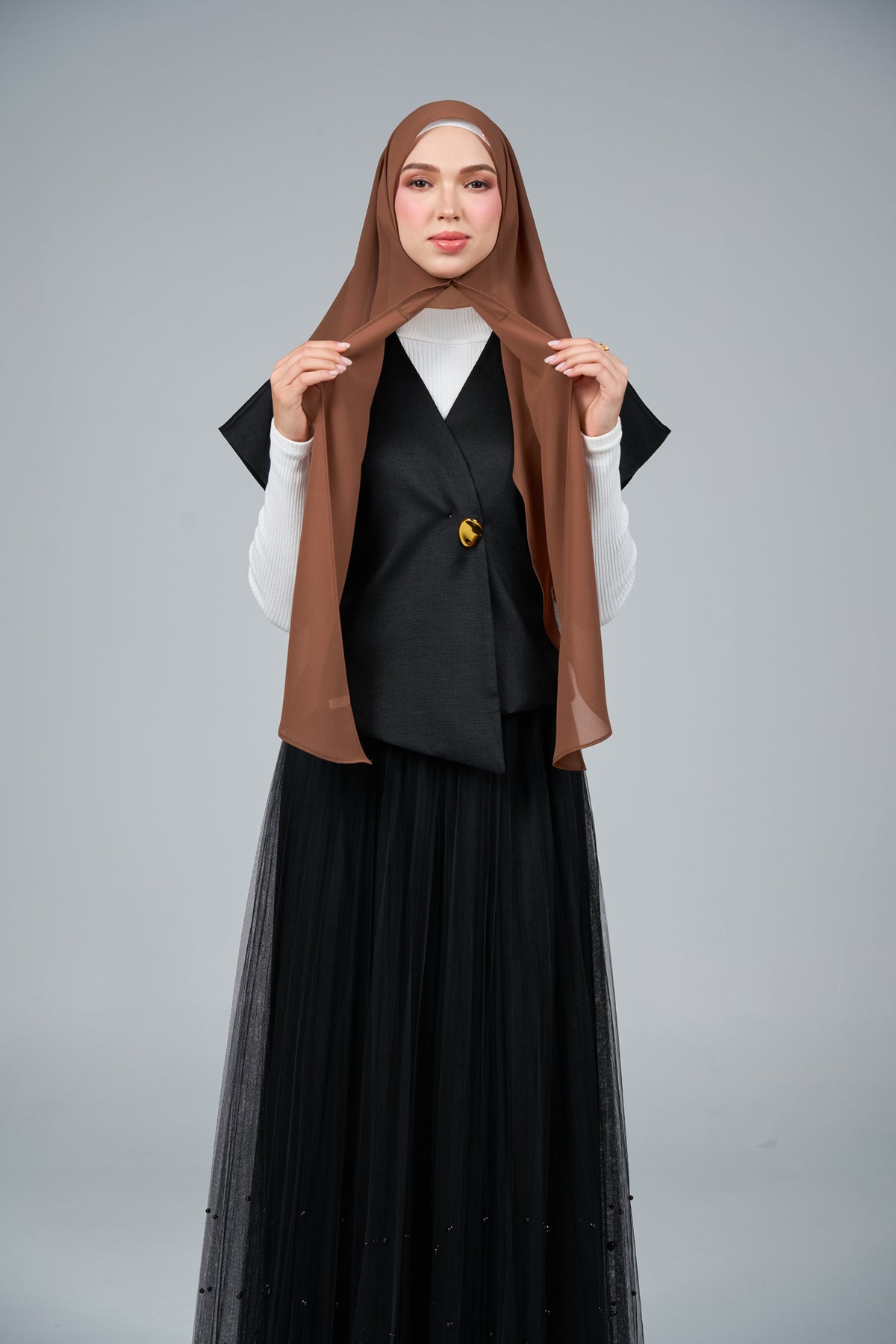FlowX | Pearl Chiffon in Rich Brown