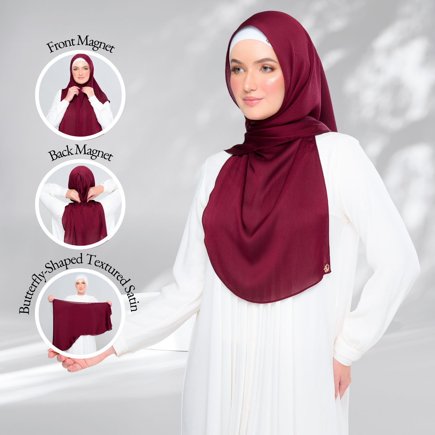 Instant Tag n' Go Butterfly | Textured Satin in Crimson