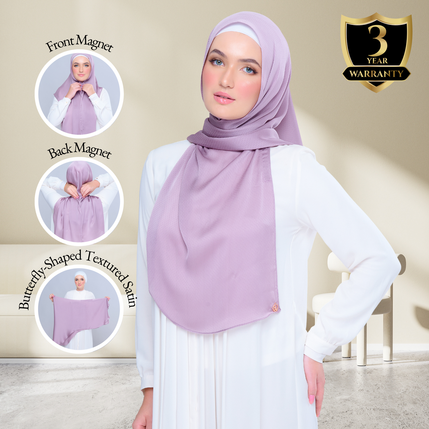 Instant Tag n' Go Butterfly | Textured Satin in Dusty Orchid