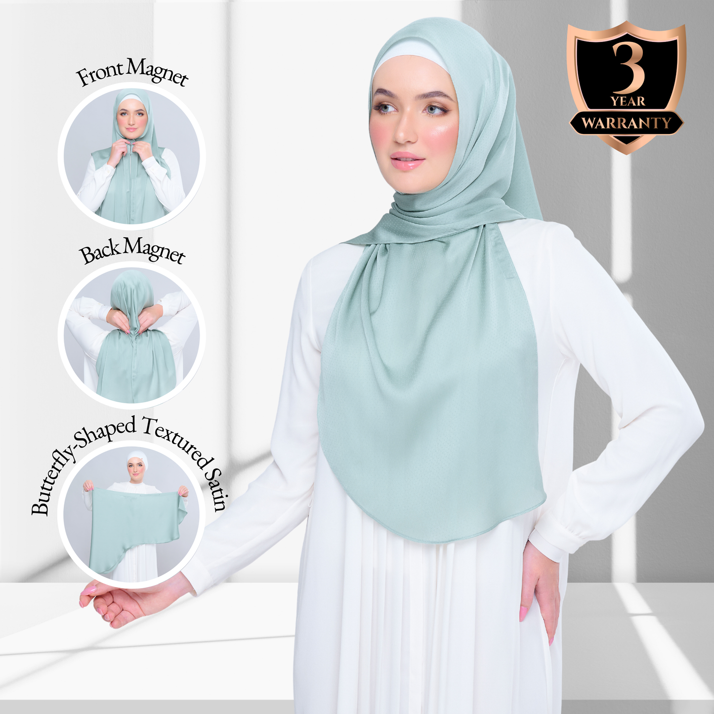 Instant Tag n' Go Butterfly | Textured Satin in Mint Green