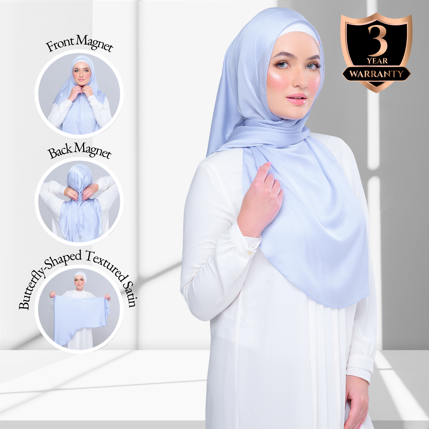 Instant Tag n' Go Butterfly | Textured Satin in Powder Blue