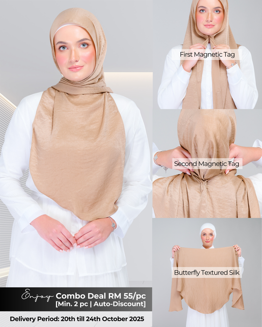 Instant Tag n' Go Butterfly | Textured Silk in Caramel Latte