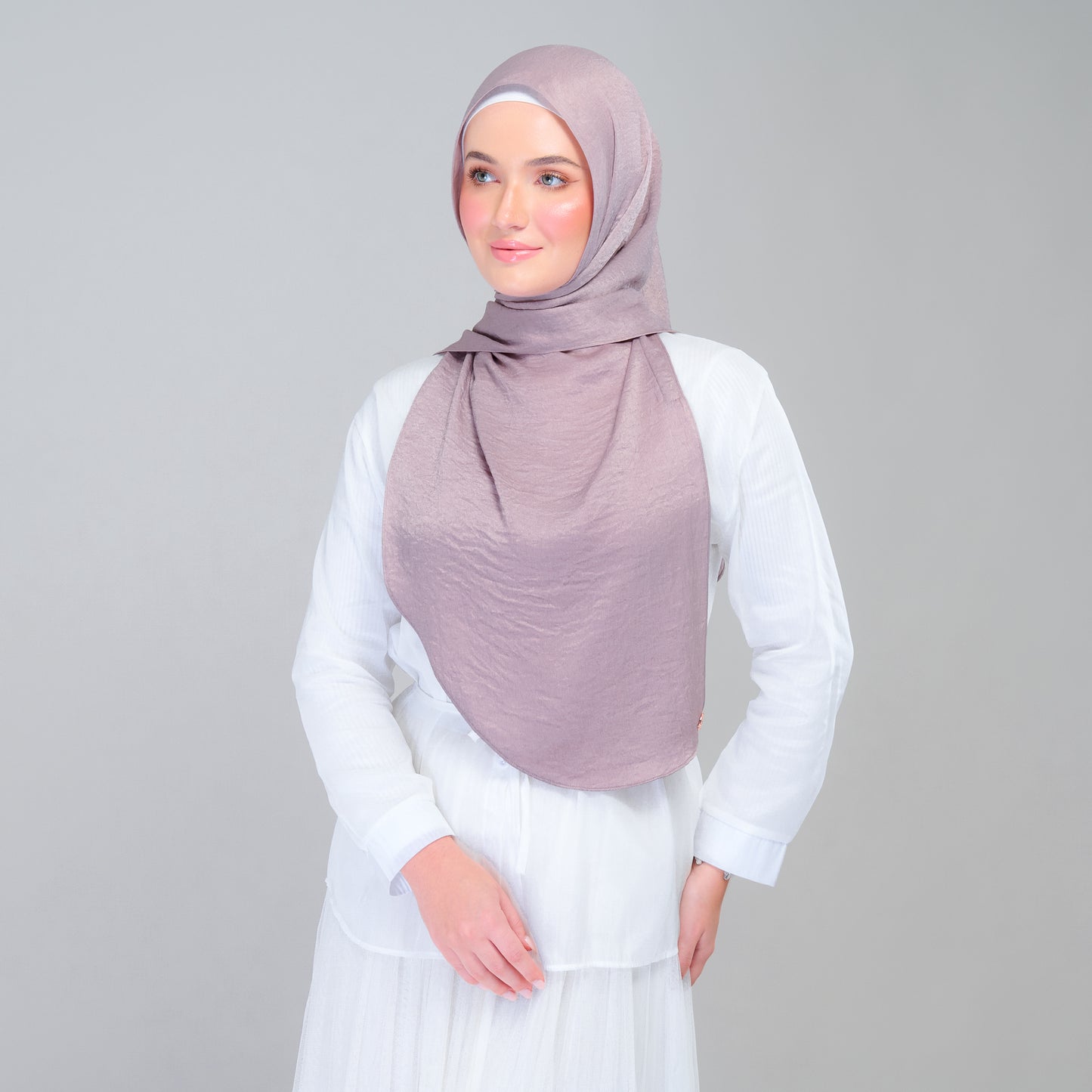 Instant Tag n' Go Shawl | Textured Silk in Ash Taupe