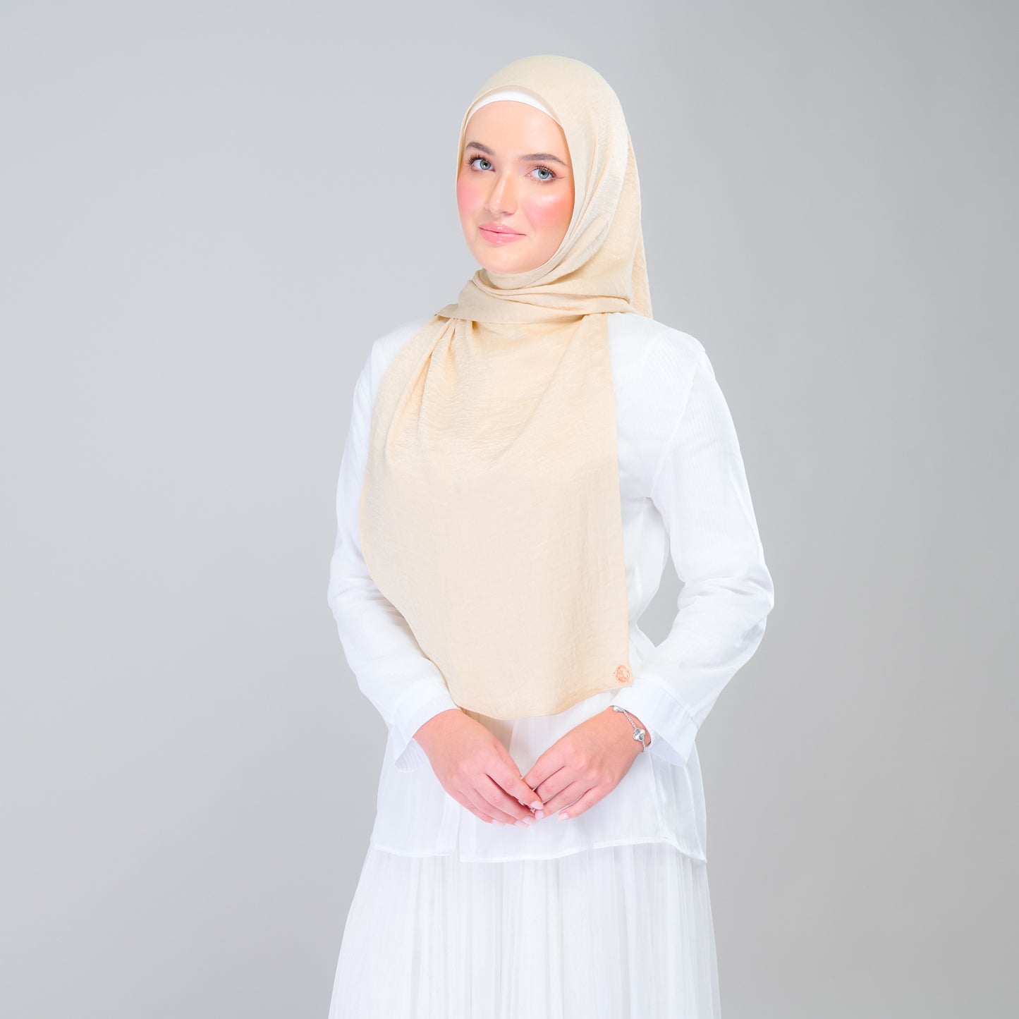 Instant Tag n' Go Shawl | Textured Silk in Buttermilk