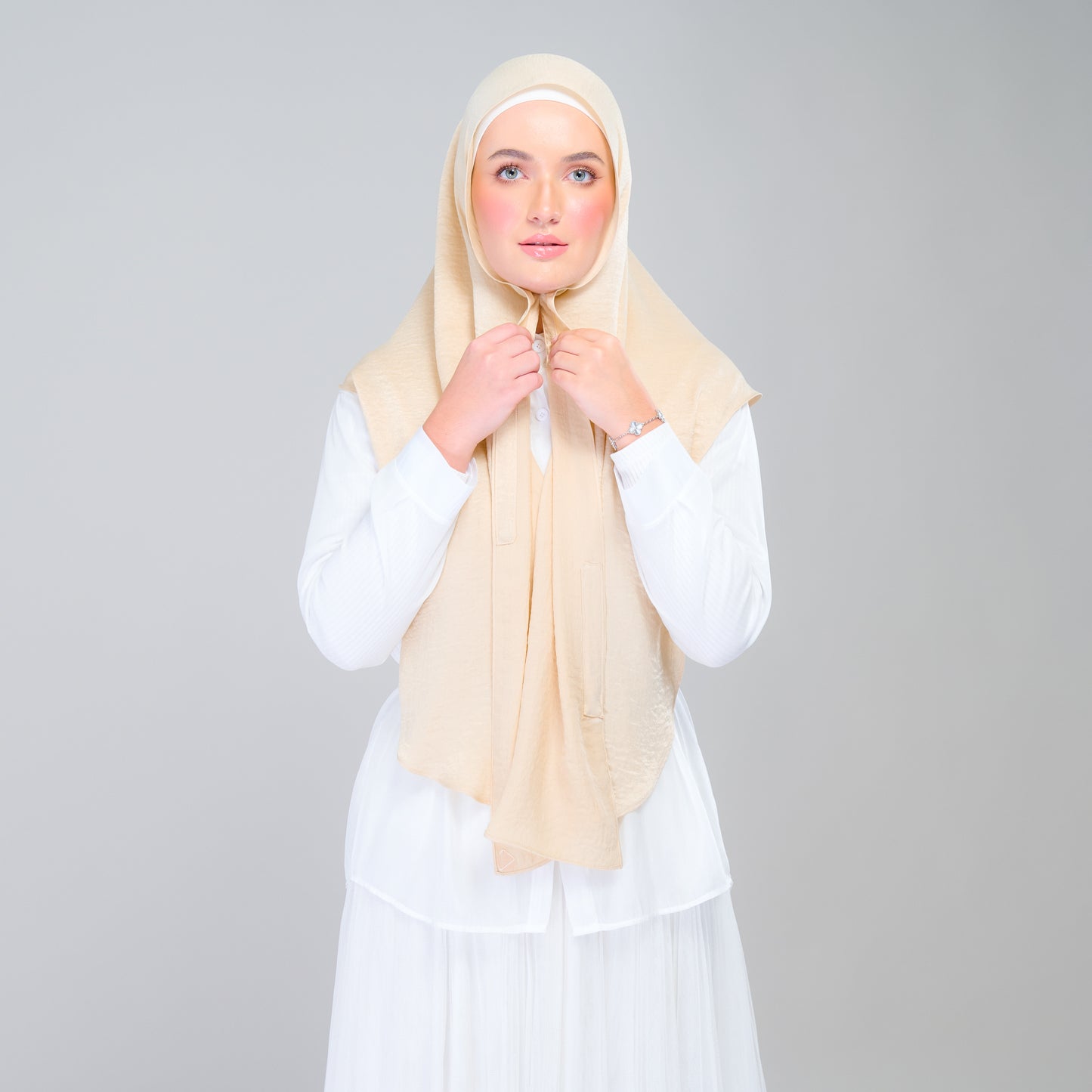 Instant Tag n' Go Shawl | Textured Silk in Buttermilk