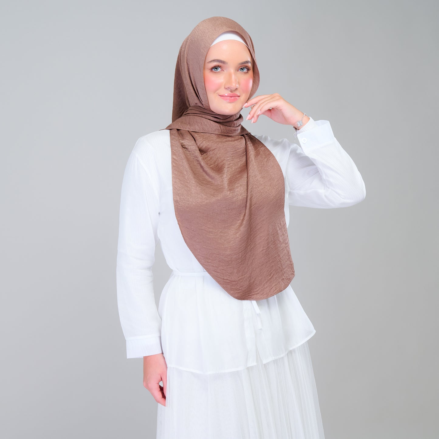 Instant Tag n' Go Shawl | Textured Silk in Mocha
