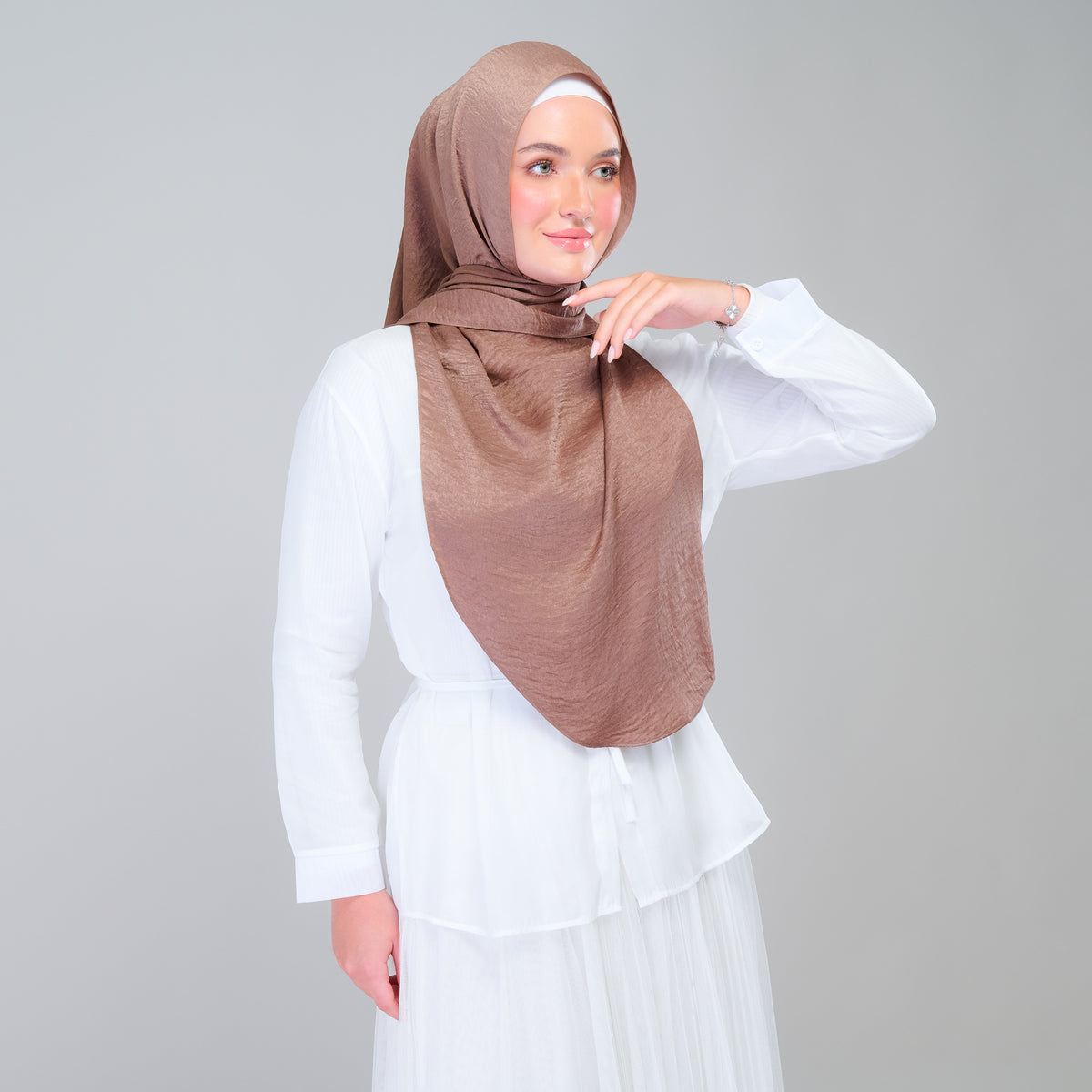 Instant Tag n' Go Shawl | Textured Silk in Mocha