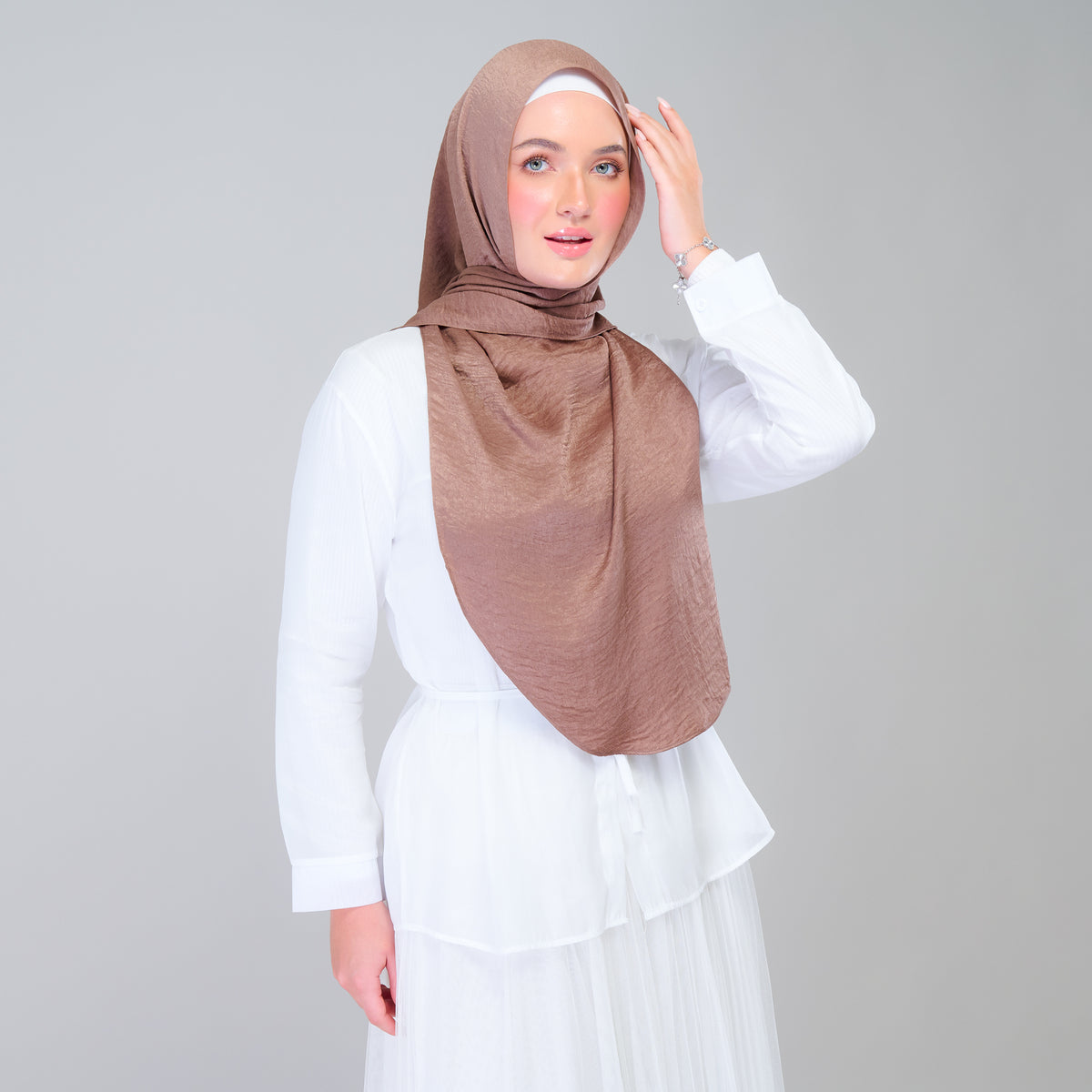 Instant Tag n' Go Shawl | Textured Silk in Mocha