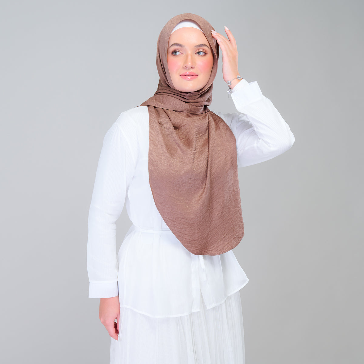 Instant Tag n' Go Shawl | Textured Silk in Mocha