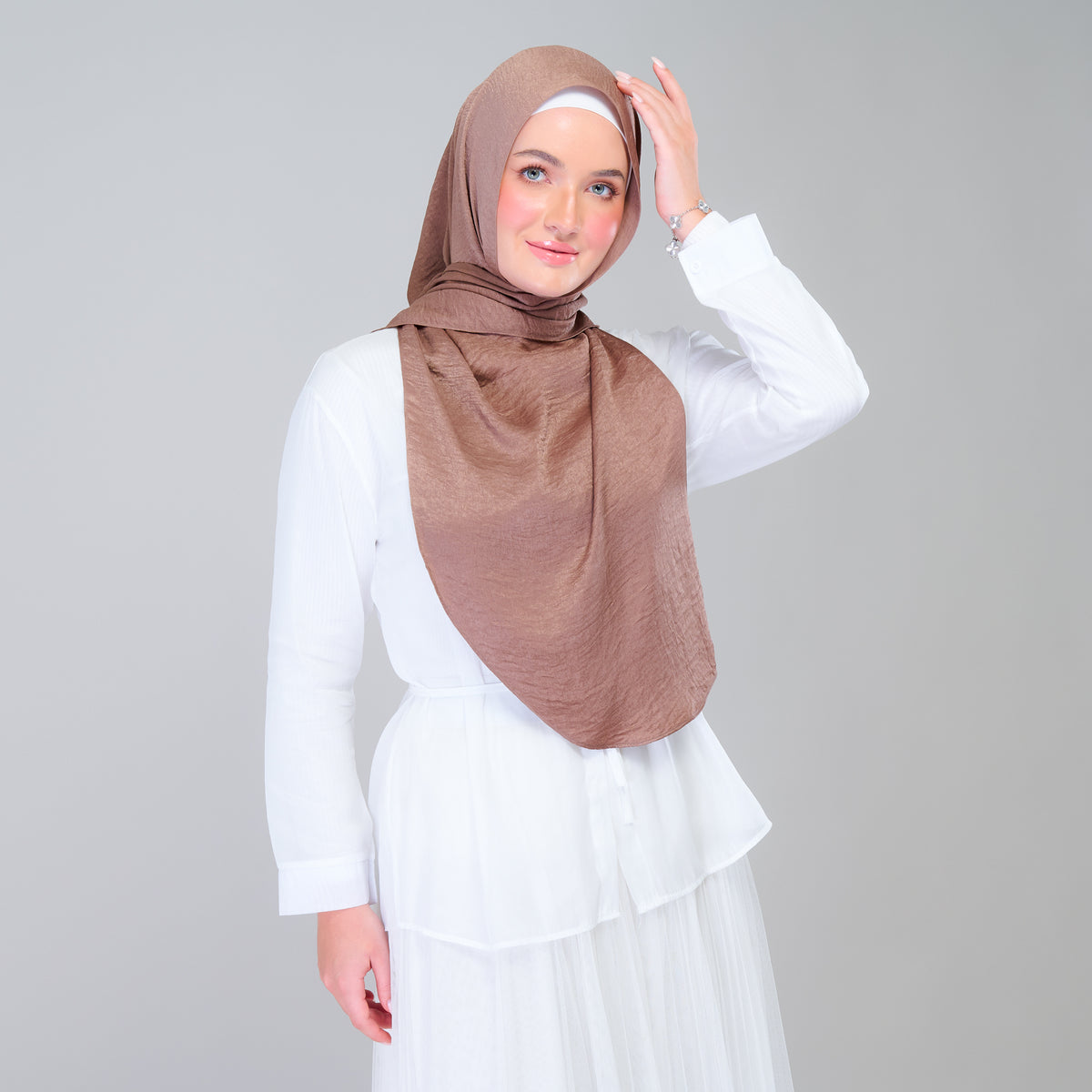 Instant Tag n' Go Shawl | Textured Silk in Mocha
