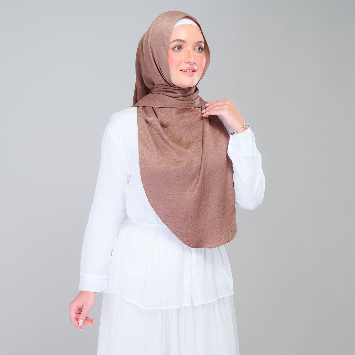 Instant Tag n' Go Shawl | Textured Silk in Mocha