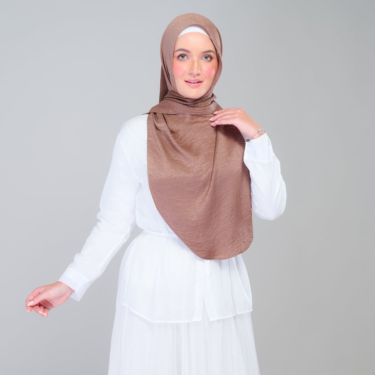 Instant Tag n' Go Shawl | Textured Silk in Mocha