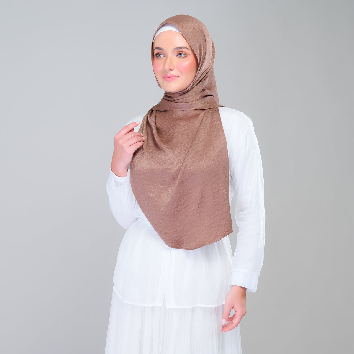 Instant Tag n' Go Shawl | Textured Silk in Mocha