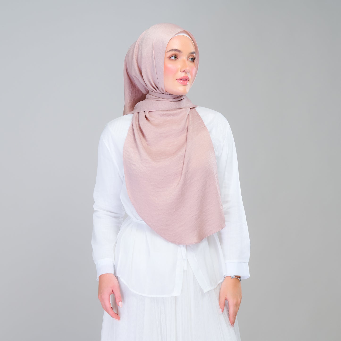 Instant Tag n' Go Shawl | Textured Silk in Nude Rose