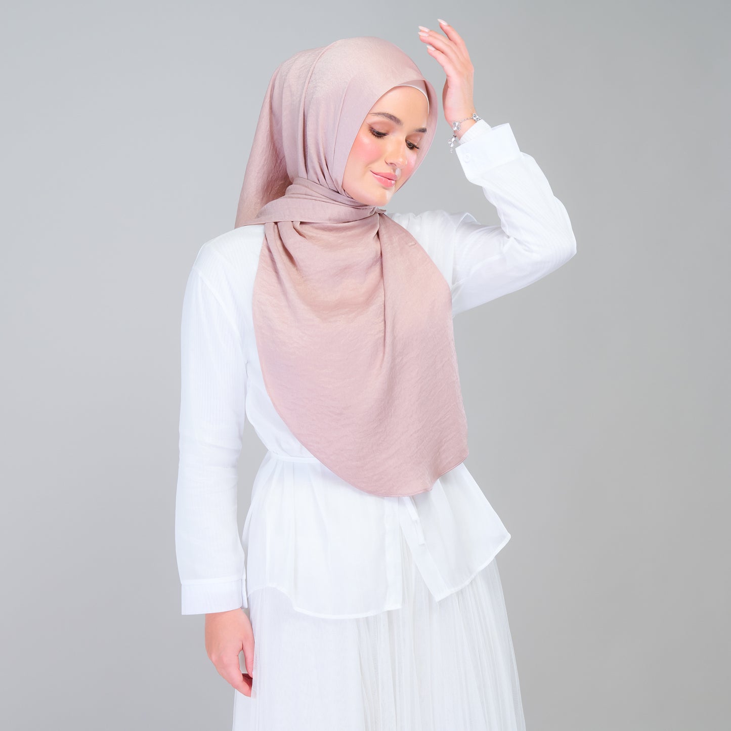 Instant Tag n' Go Shawl | Textured Silk in Nude Rose