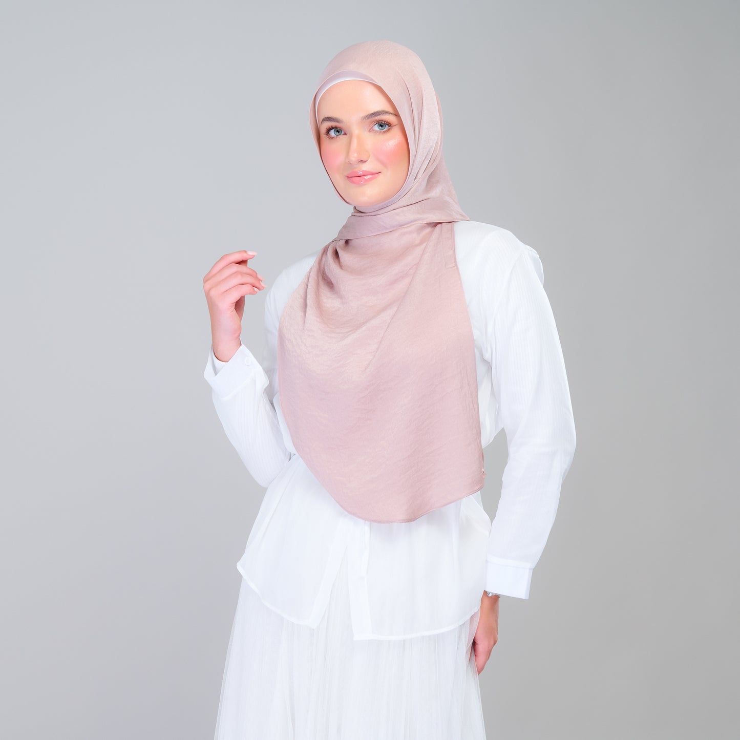 Instant Tag n' Go Shawl | Textured Silk in Nude Rose