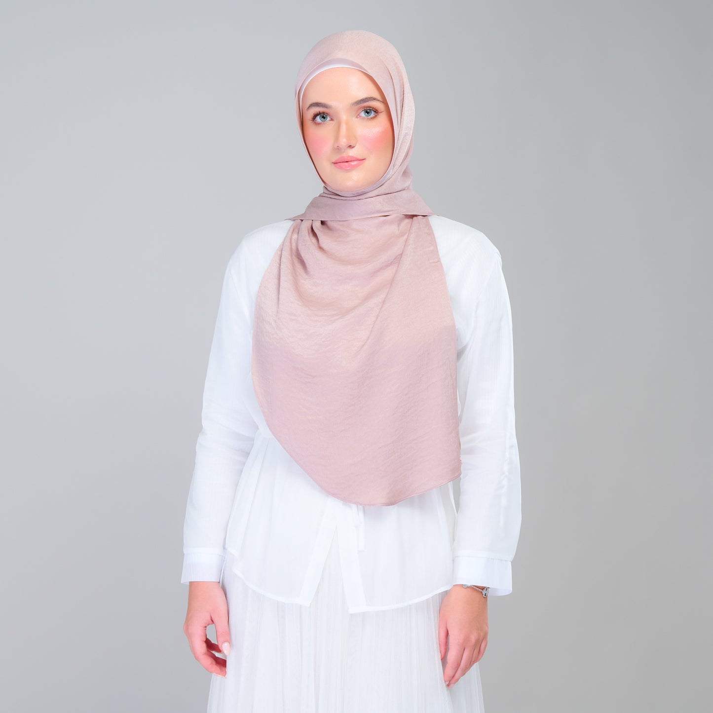 Instant Tag n' Go Shawl | Textured Silk in Nude Rose