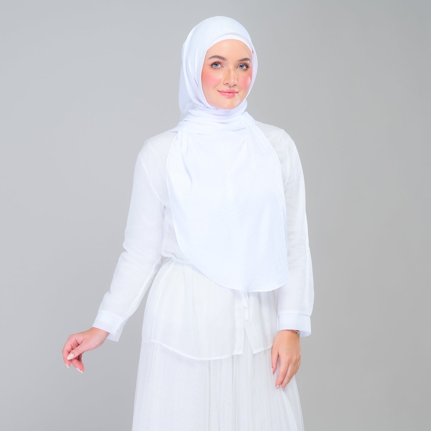 Instant Tag n' Go Shawl | Textured Silk in Pure White