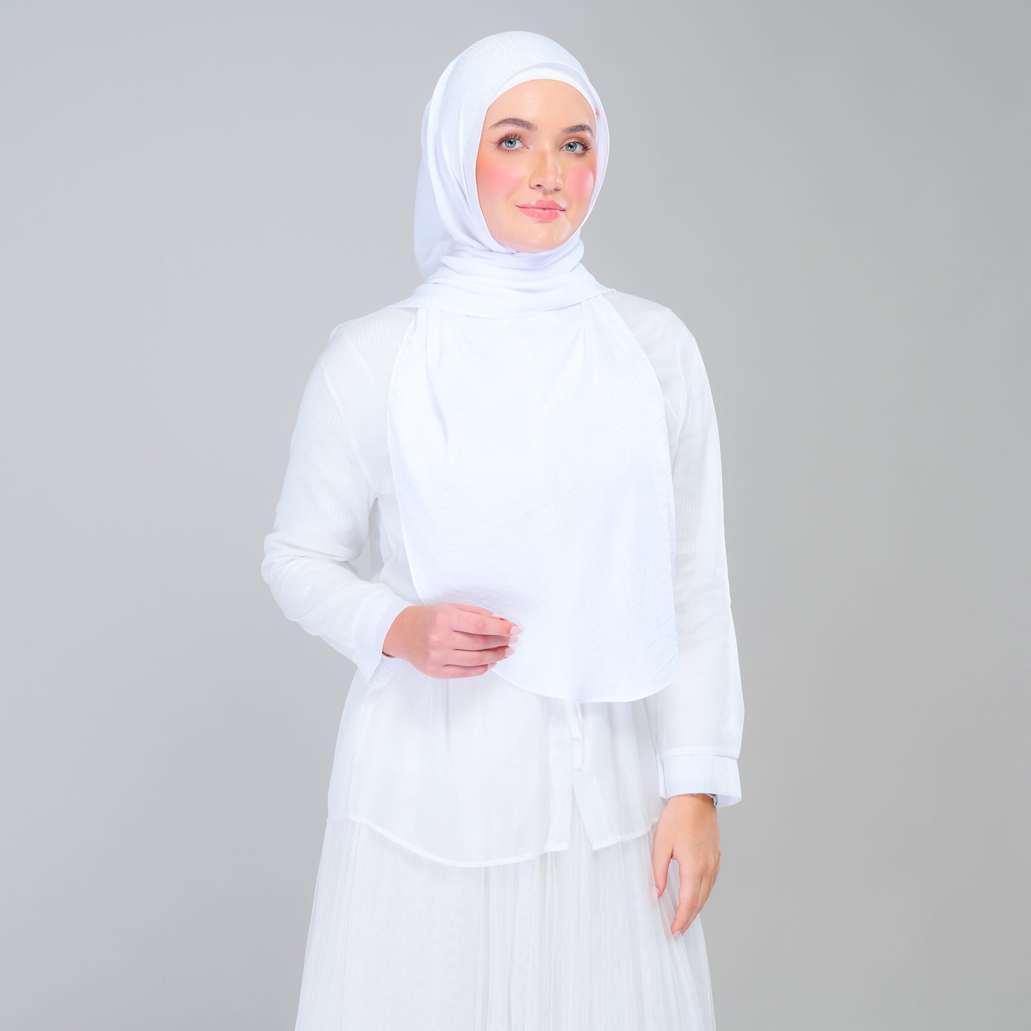 Instant Tag n' Go Shawl | Textured Silk in Pure White