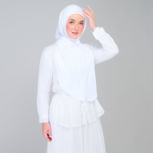 Instant Tag n' Go Shawl | Textured Silk in Pure White