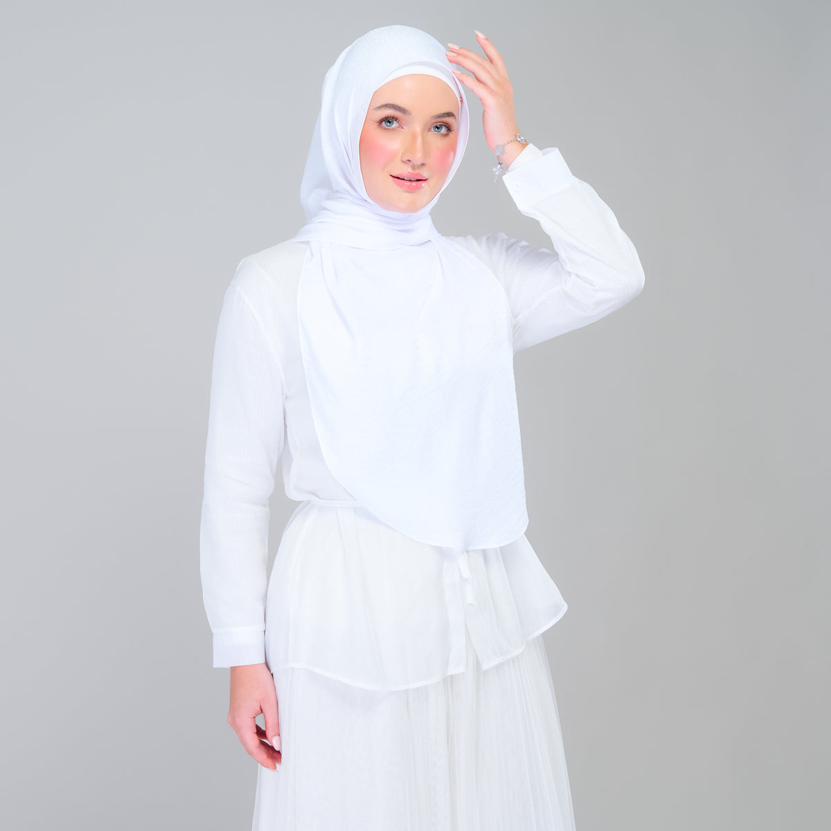 Instant Tag n' Go Shawl | Textured Silk in Pure White
